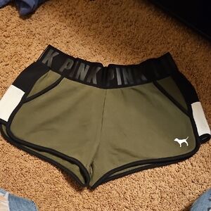 PINK Victoria's Secret Dark Green Athletic Shorts